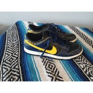 Nike Dunk Low Vintage Michigan Blue Yellow Sneakers FZ4014-010 Men Size 12